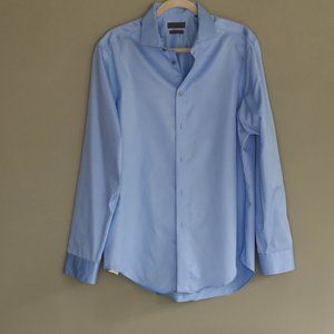 Blue Button Up Slim Fit Dress Shirt